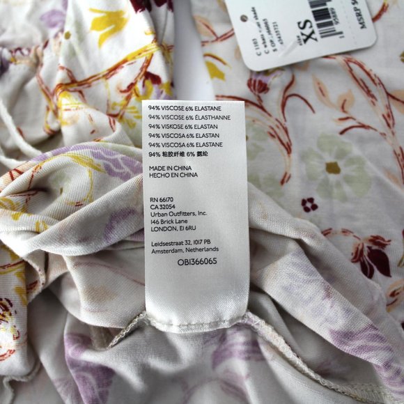 Free People Make It Easy Top in Whats Your Shade XS floral print long sleeve New - Picture 9 of 10